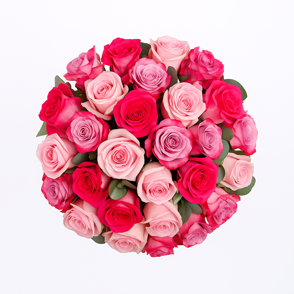 Premium Blush Rose Bouquet in Vase