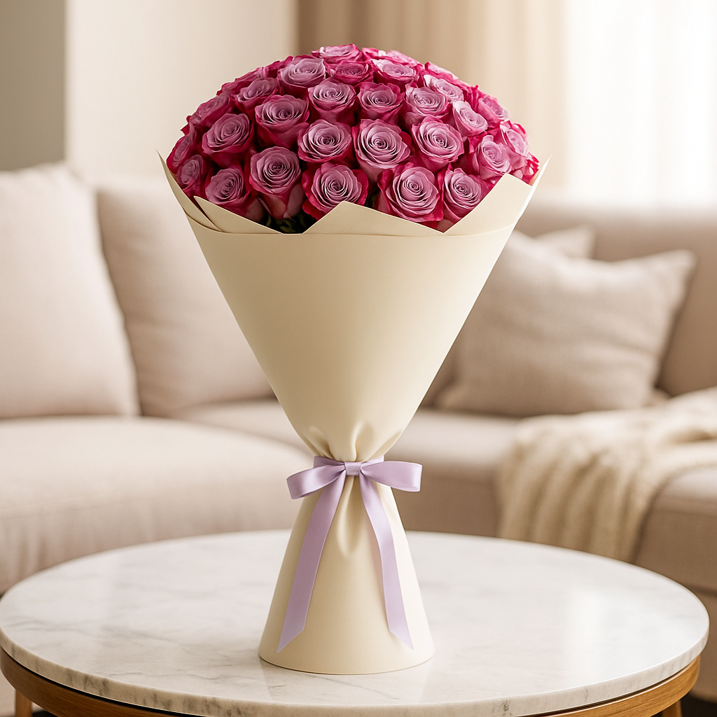 Purple Rose Bouquet