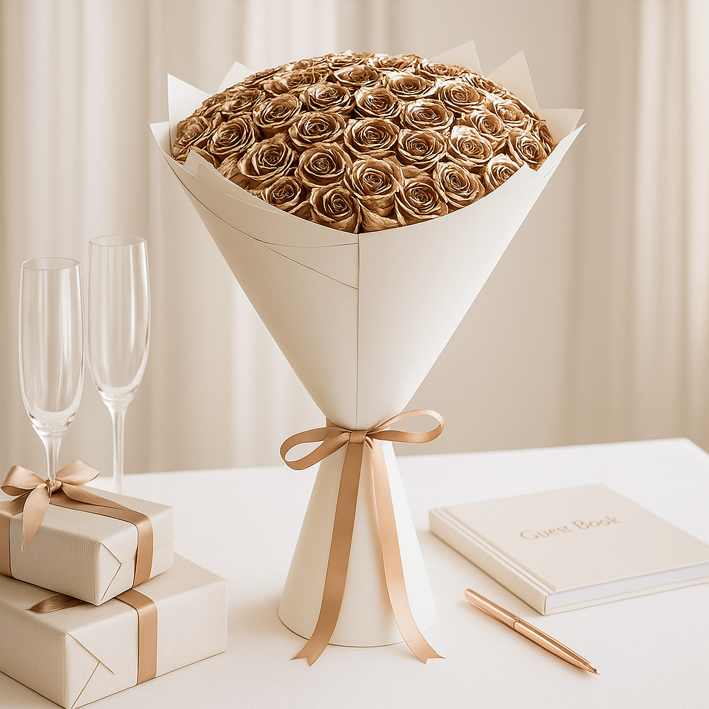 Premium Gold Rose Bouquet