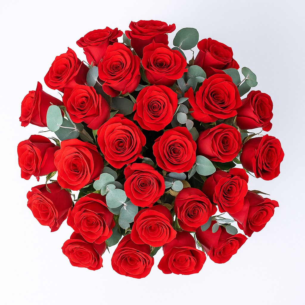 Premium Red Roses In Vase