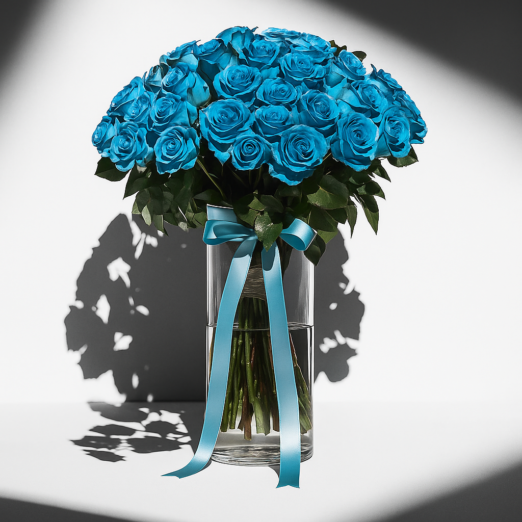 Premium Tiffany Blue Roses in Vase
