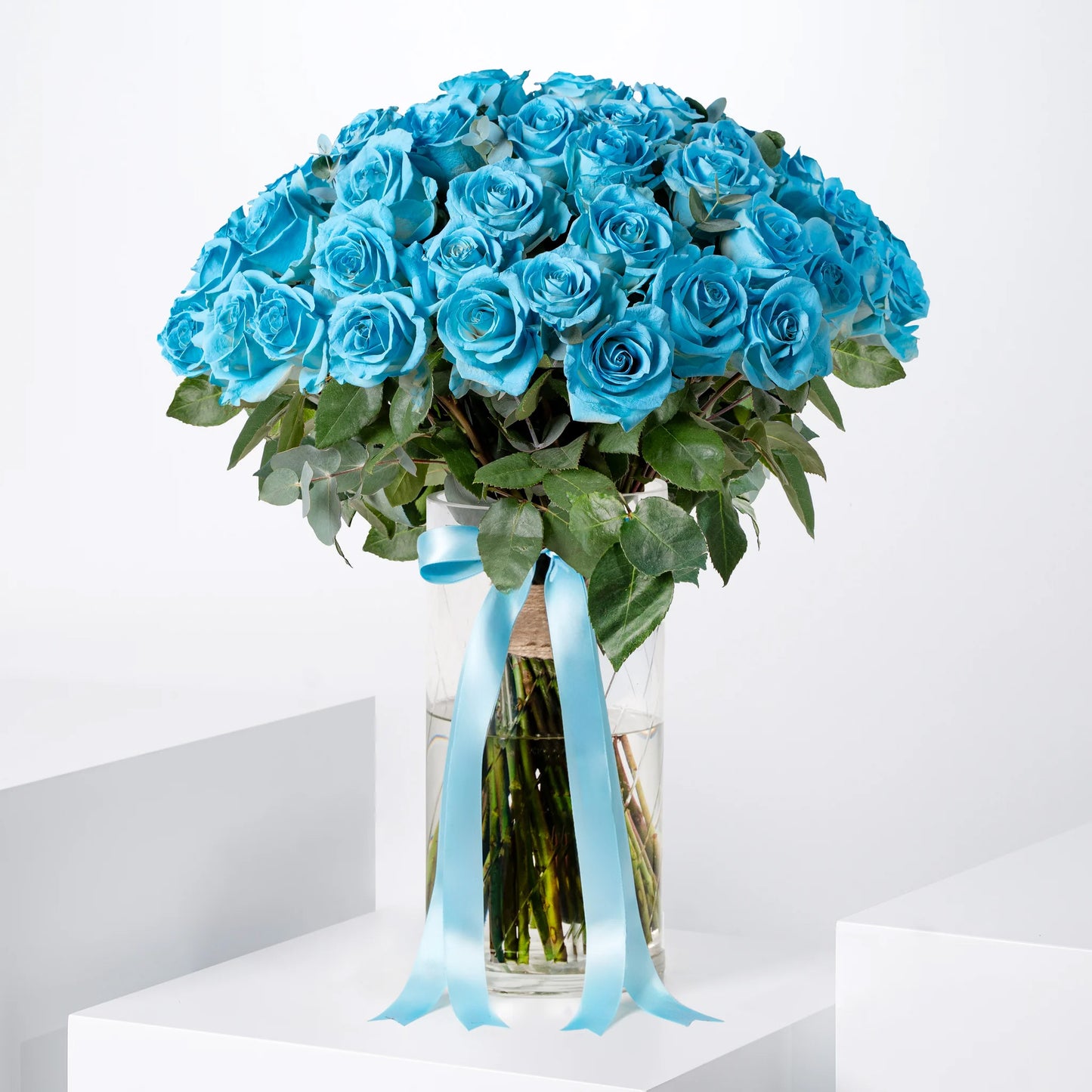 Premium Tiffany Blue Roses in Vase