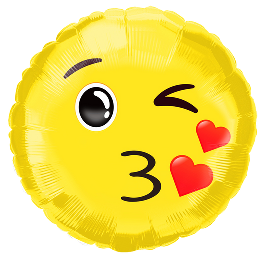 Emoji Kiss Face Foil Balloon